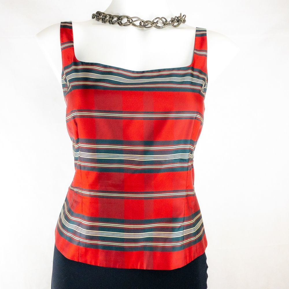 Ann Taylor 100% silk Splatter Tank Top Blouse